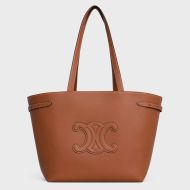 Celine Medium Cabas Anais Bag in Grained Calfskin with Cuir Triomphe Brown