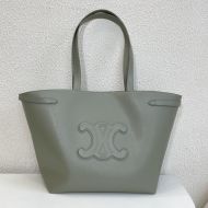 Celine Medium Cabas Anais Bag in Grained Calfskin with Cuir Triomphe Light Blue